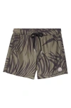 Moncler Palm Tree-print Swim Shorts In Olive Print