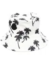 Moncler Palm Tree Print Bucket Hat In White