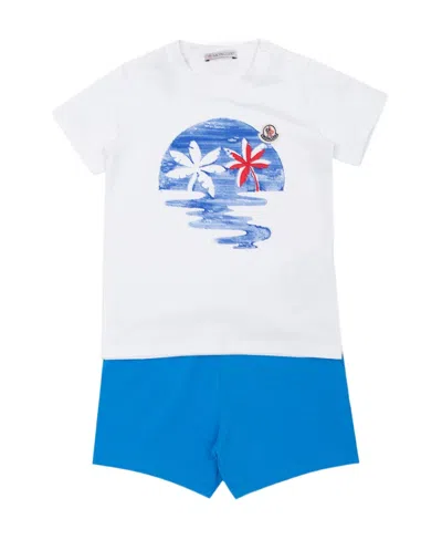 Moncler Palm-tree Motif T-shirt Set In White