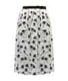 Moncler Belted Pleated Printed Shell Skirt In Gray