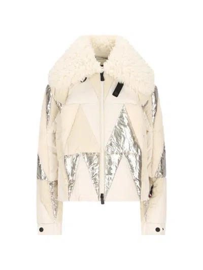 Moncler Pamiers Patchwork Insulated Ski Jacket In Neutral