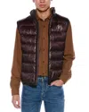 Moncler Paneled Down Vest In Red