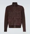 Moncler Wool  Suede Cardigan In Brown