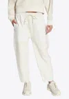 Moncler Paneled Tapered Track Pants In Cream
