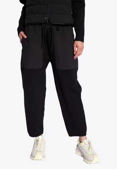 Moncler Paneled Track Pants In Black