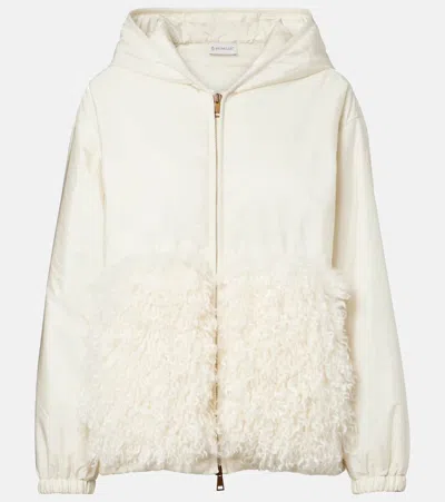 Moncler Hooded Zip-up Jacket In Neutral