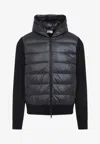 Moncler Padded Wool Zip-up Hoodie Clothing In Blue