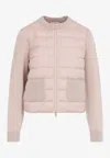 Moncler Quilted Cardigan Featuring Patch Pockets In Pink