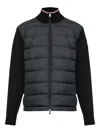 Moncler Padded Cotton Cardigan In Black