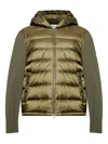 Moncler Mens Olive Hybrid Tricot Hooded Wool Knit Cardigan In Green