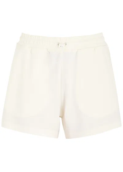 Moncler Panelled Cotton Shorts In Ivory