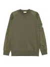 Moncler Panelled Cotton Sweatshirt In Green