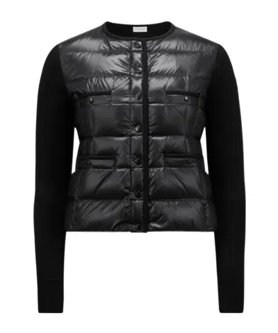 MONCLER PADDED WOOL CARDIGAN