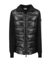 Moncler Panelled Down-filled Jacket In Black