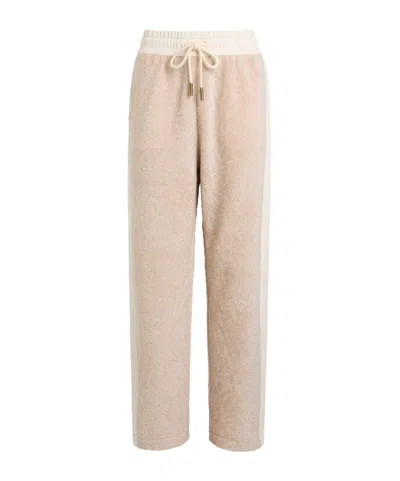 Moncler Panelled Fleece Sweatpants In Animal Print