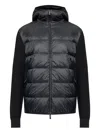 Moncler Sweat Zippé En Coton Matelassé In Black