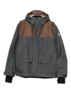 Moncler Denim Ski Jacket With Hood And Pockets In Gray