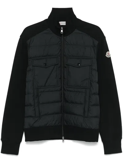 Moncler Panelled Padded Jacket In Black