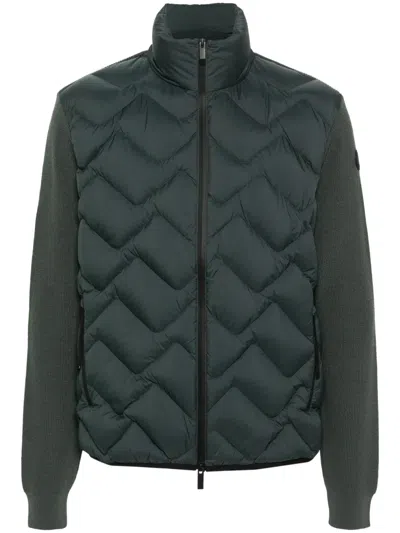 Moncler Padded Zip-up Cardigan In Green