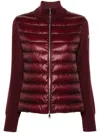 Moncler Quilted Shell And Wool Jacket In Red