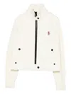Moncler High Collar Knitted Jacket Pockets In White