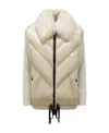 Moncler Panelled Knitted Down Jacket In White