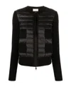 Moncler Wool Padded Cardigan With Zip Clothing In Black