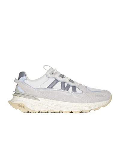 Moncler Panelled Lace-up Sneakers In White