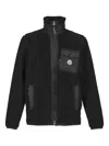 Moncler Teddy Zip-up Sweatshirt With Pocket In Black