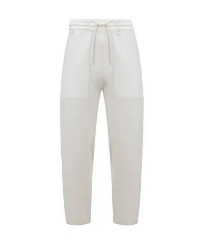 Moncler Panelled Mid-rise Track Trousers In White