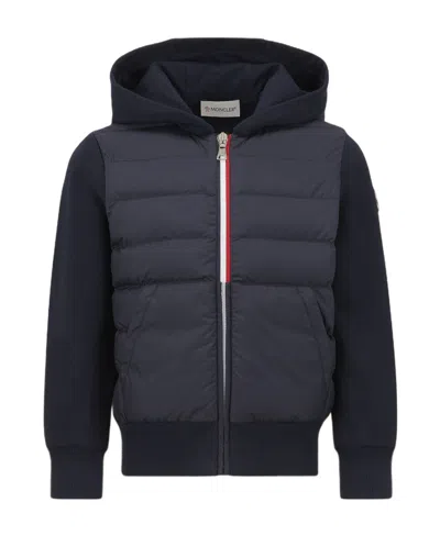Moncler Panelled Padded Jacket In Blue