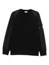 Moncler Mens Black Logo-patch Contrast-sleeve Cotton-blend Sweatshirt In Black