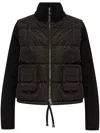 MONCLER PANELLED PUFFER JACKET - WOMEN'S - VIRGIN WOOL/POLYAMIDE/POLYESTER/FEATHER DOWN