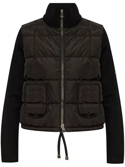 Moncler Panelled Puffer Jacket In Black