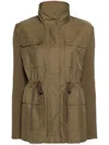 Moncler Knit-panelled Military Jacket In Green