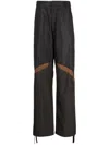 Moncler Nylon Pant With Waist Belt Loops And Drawstrings In Chocolate