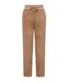 Moncler Mixed Media Fleece Sweatpants In Brown