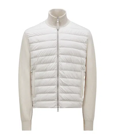 Moncler Bi-material Jacket In Off-white