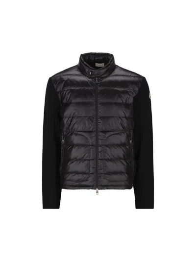 Moncler Black Wool Blend Tricot Cardigan