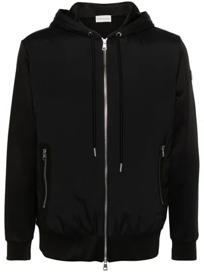 Moncler Panelled Zip-up Jacket In Black