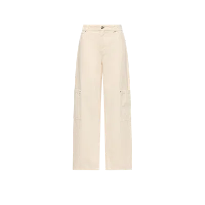 Moncler Pantalon Cargo En Toile, Femme, Blanc, Taille: 38 In Neutral