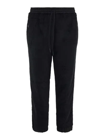 Moncler Trousers With Elastic Waist In Blue