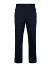 Moncler Navy Cotton Trousers In Azul Oscuro