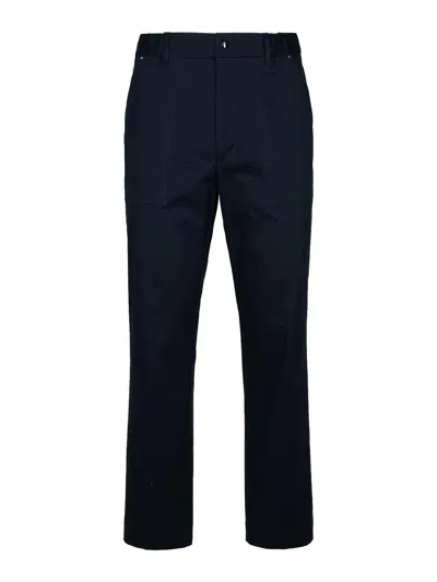 MONCLER NAVY COTTON TROUSERS