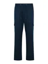 Moncler 'utility' Cotton Pants Featuring Cargo Pockets In Dark Blue