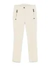 Moncler Seamed Trousers With Side Zipped Pockets In White