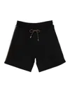 Moncler Drawstring Side Stripe Shorts In Black