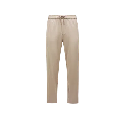 Moncler Logo Jogging Trousers, Men, Beige, Size: 48 In Brown