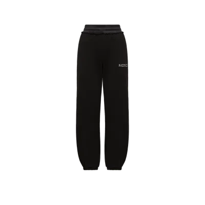 Moncler Logo Cotton Sweatpants, Women, Black, Size: S