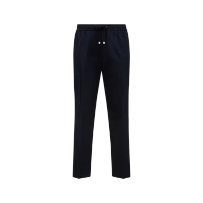 Moncler Trouseralon En Crêpe De Coton In Blue